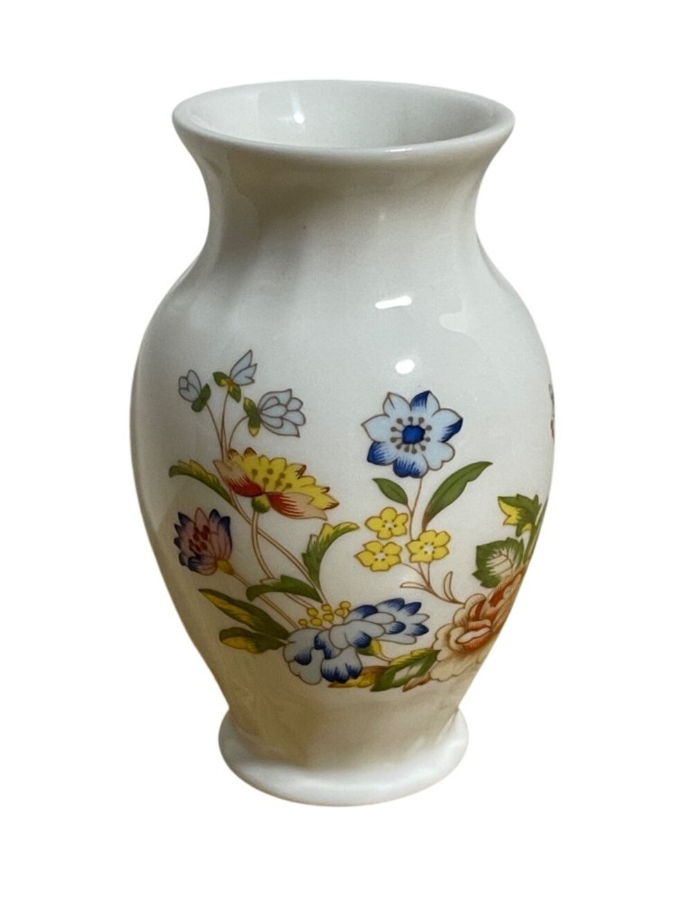 Aynsley Cottage Garden Fine Bone China Vase 3.5" Butterfly Floral England VTG